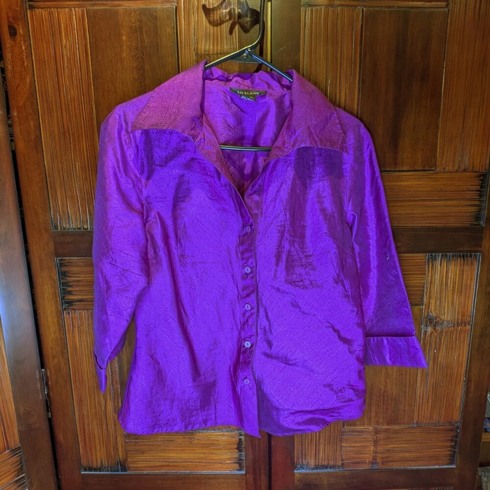 Silkland shimmering purple silk Size 12